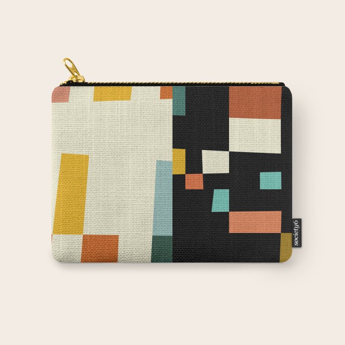 two in one, checker abstract Carry All Pouch Gallery Image 1