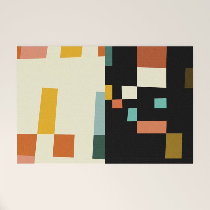 two in one, checker abstract Welcome Mat Gallery Image 1