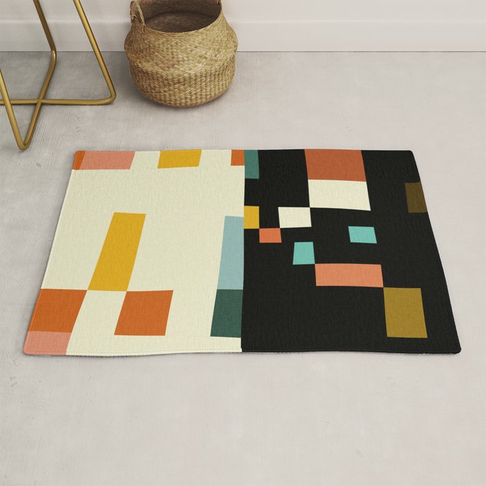 two in one, checker abstract Rug Gallery Image 1