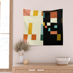 two in one, checker abstract Wall Tapestry Gallery Image 2