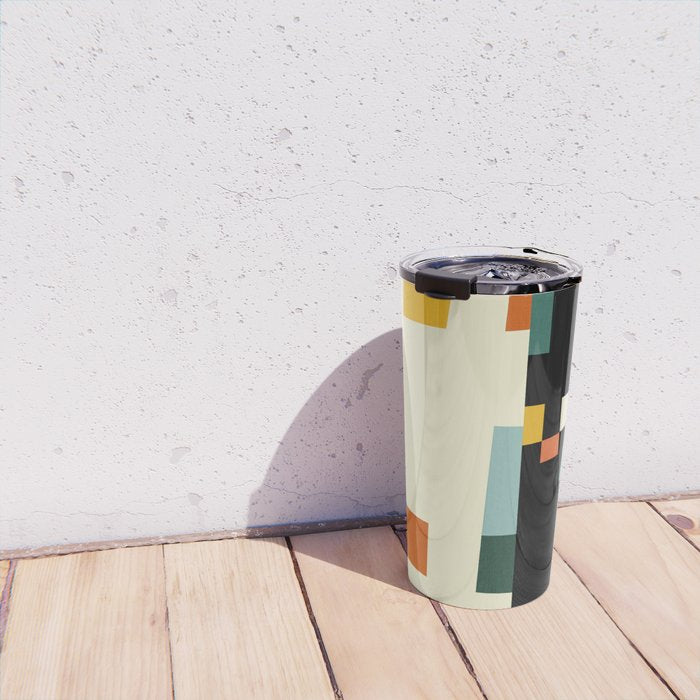 two in one, checker abstract Travel Mug Gallery Image 4