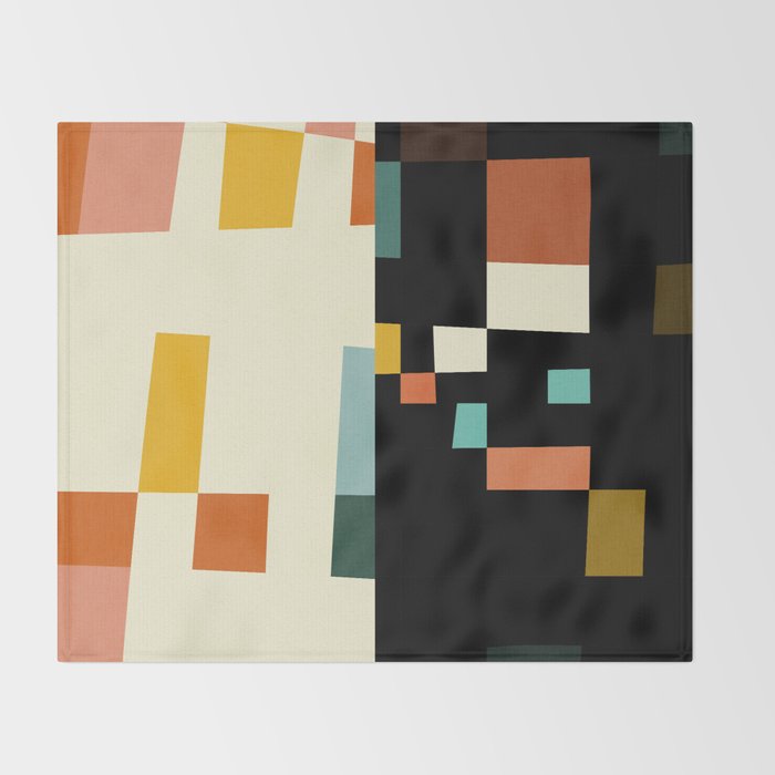 two in one, checker abstract Throw Blanket Gallery Image 2