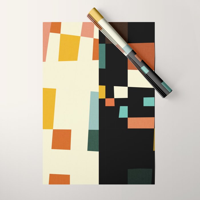 two in one, checker abstract Wrapping Paper Gallery Image 1