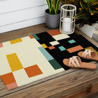 two in one, checker abstract Outdoor Rug Gallery Image 2