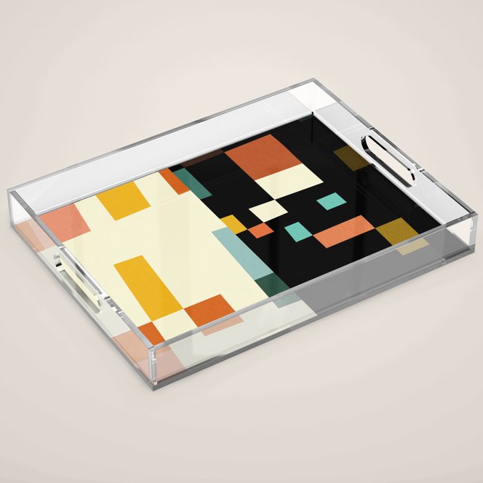 two in one, checker abstract Acrylic Tray Gallery Image 1