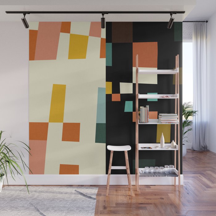 two in one, checker abstract Wall Mural Gallery Image 1
