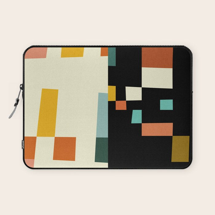 two in one, checker abstract Laptop Sleeve Gallery Image 1