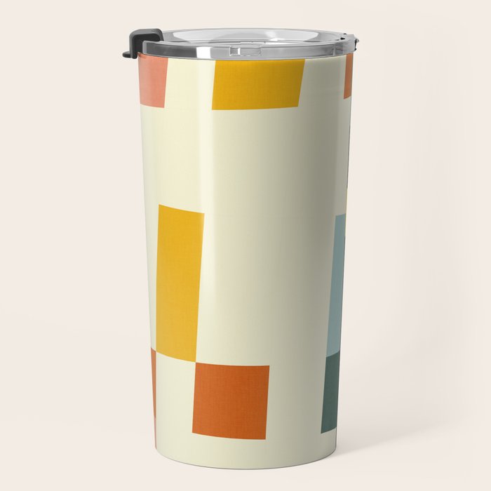 two in one, checker abstract Travel Mug Gallery Image 3