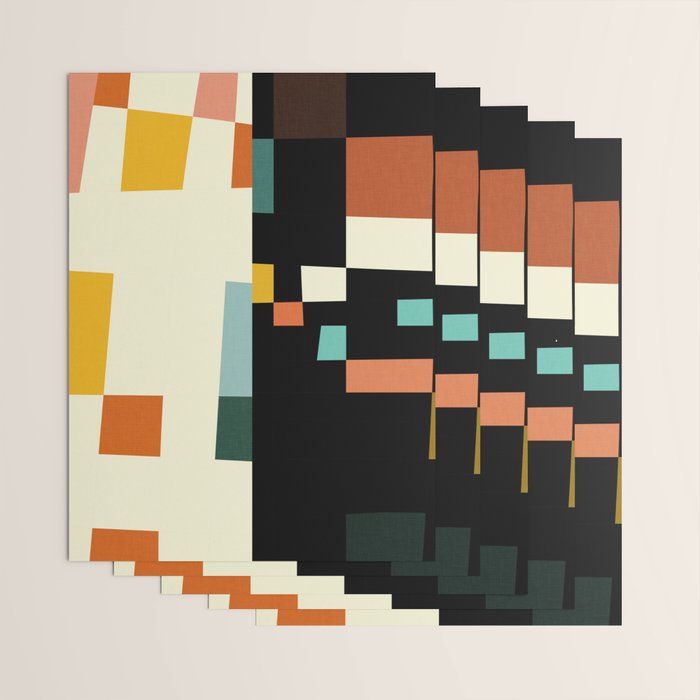 two in one, checker abstract Wrapping Paper Gallery Image 3