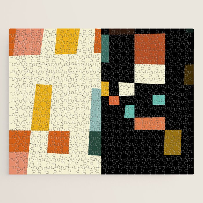 two in one, checker abstract Jigsaw Puzzle Gallery Image 1