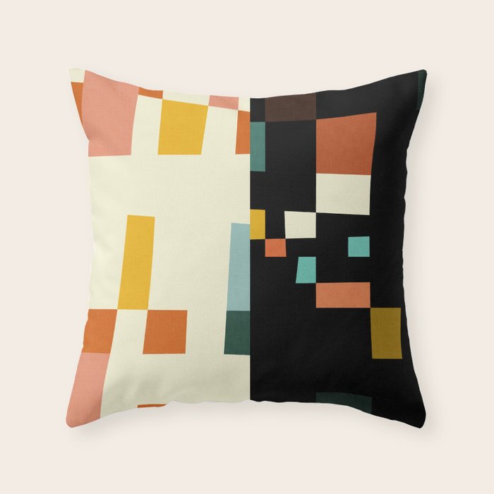 two in one, checker abstract Throw Pillow Gallery Image 6