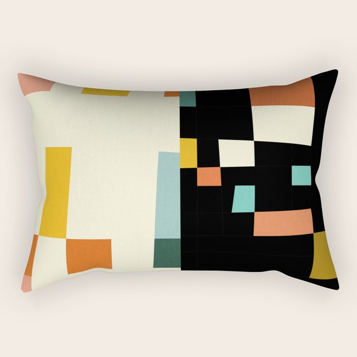 two in one, checker abstract Rectangular Pillow Gallery Image 2