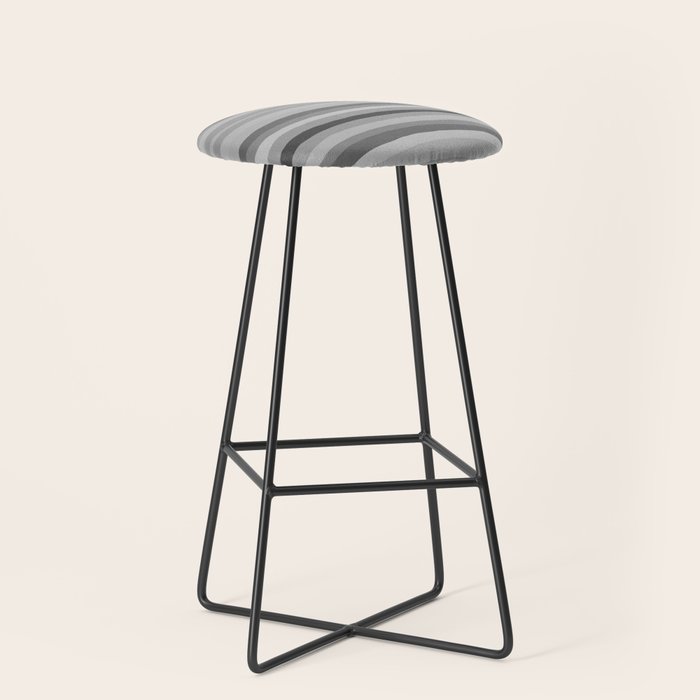 Gray Monochrome Serrate Minimal Stripes Pattern Stool Gallery Image 1