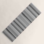 Gray Monochrome Serrate Minimal Stripes Pattern Yoga Mat Gallery Image 1