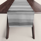Gray Monochrome Serrate Minimal Stripes Pattern Table Runner Gallery Image 1