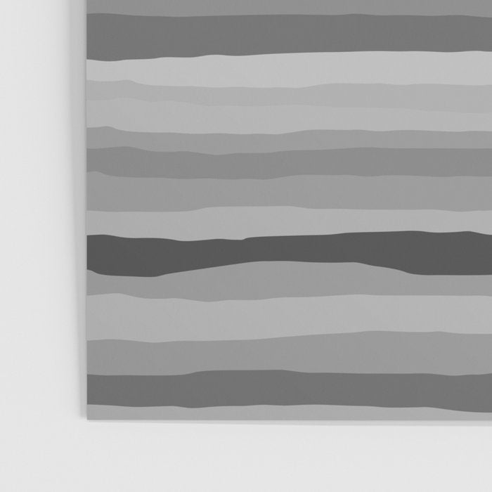 Gray Monochrome Serrate Minimal Stripes Pattern Poster Gallery Image 3