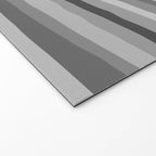 Gray Monochrome Serrate Minimal Stripes Pattern Welcome Mat Gallery Image 2