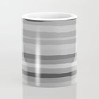 Gray Monochrome Serrate Minimal Stripes Pattern Coffee Mug Gallery Image 4