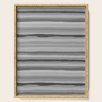 Gray Monochrome Serrate Minimal Stripes Pattern Serving Tray Gallery Image 1