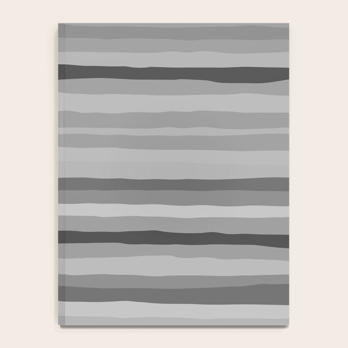 Gray Monochrome Serrate Minimal Stripes Pattern Notebook Gallery Image 4