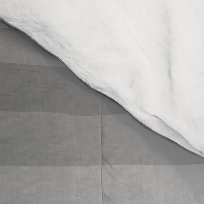 Gray Monochrome Serrate Minimal Stripes Pattern Comforter Gallery Image 4