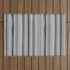 Gray Monochrome Serrate Minimal Stripes Pattern Outdoor Rug Gallery Image 1