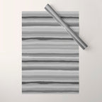 Gray Monochrome Serrate Minimal Stripes Pattern Wrapping Paper Gallery Image 1