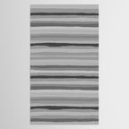 Gray Monochrome Serrate Minimal Stripes Pattern Tablecloth Gallery Image 2