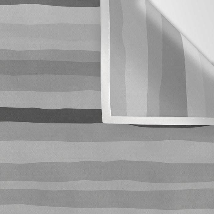 Gray Monochrome Serrate Minimal Stripes Pattern Wall Tapestry Gallery Image 3