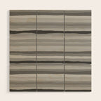 Gray Monochrome Serrate Minimal Stripes Pattern Wood Wall Art Gallery Image 1