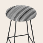 Gray Monochrome Serrate Minimal Stripes Pattern Stool Gallery Image 2