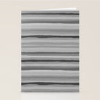 Gray Monochrome Serrate Minimal Stripes Pattern Stationery Card Gallery Image 2
