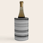 Gray Monochrome Serrate Minimal Stripes Pattern Wine Chiller Gallery Image 3
