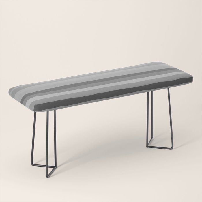 Gray Monochrome Serrate Minimal Stripes Pattern Bench Gallery Image 1