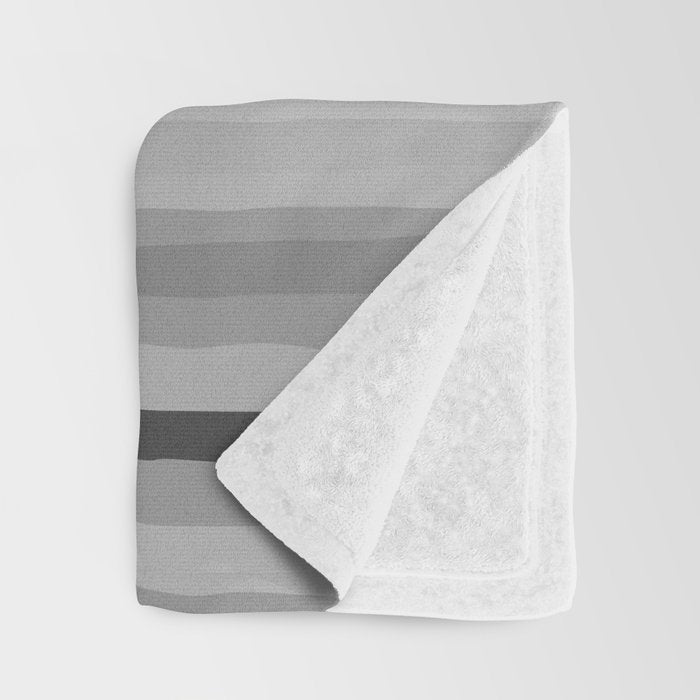 Gray Monochrome Serrate Minimal Stripes Pattern Throw Blanket Gallery Image 3