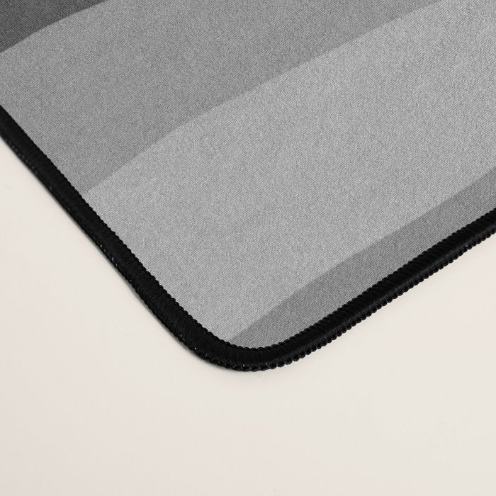 Gray Monochrome Serrate Minimal Stripes Pattern Desk Mat Gallery Image 4