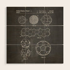 Soccer Ball Patent - Football Art - Black Chalkboard Wood Wall Art Gallery Image 1