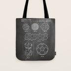 Soccer Ball Patent - Football Art - Black Chalkboard Tote Bag Gallery Image 1