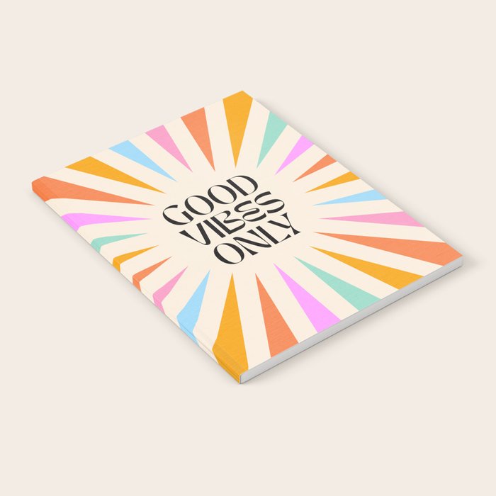 Good Vibes Only - Retro colourful Sunburst  Notebook Gallery Image 2