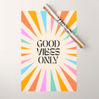 Good Vibes Only - Retro colourful Sunburst  Wrapping Paper Gallery Image 1