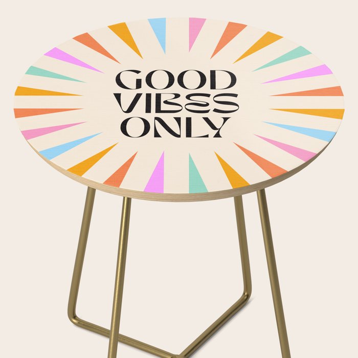 Good Vibes Only - Retro colourful Sunburst  Side Table Gallery Image 2