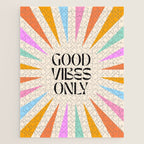 Good Vibes Only - Retro colourful Sunburst  Jigsaw Puzzle Gallery Image 1