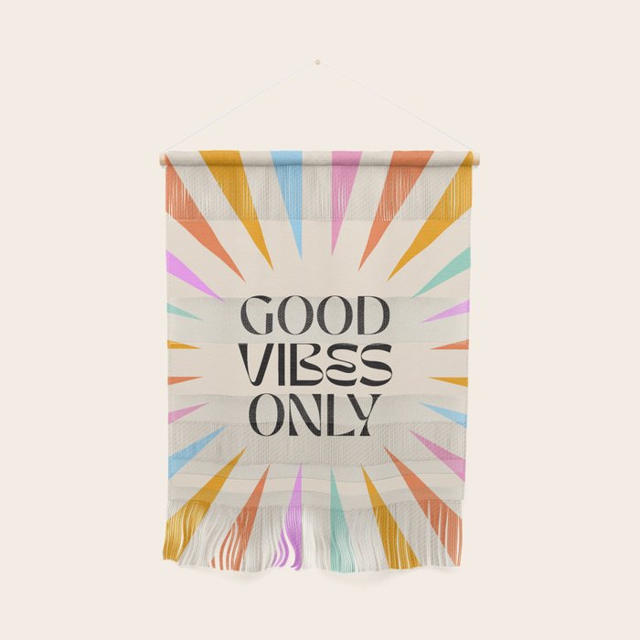 Good Vibes Only - Retro colourful Sunburst  Wall Hanging Gallery Image 1