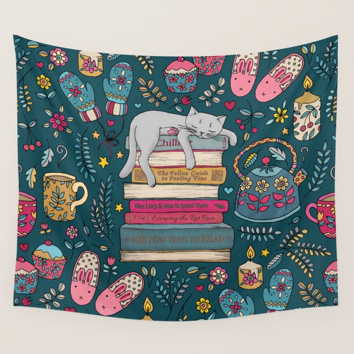How to Hygge Like a Cat Wall Tapestry Gallery Image 4