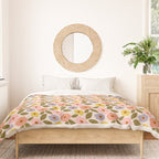 Muted Retro Ditsy Floral Pattern - Vintage Flowers Seamless Design Duvet Cover Gallery Image 3