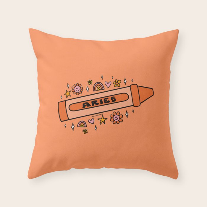 Aries Crayon Throw Pillow Gallery Image 6