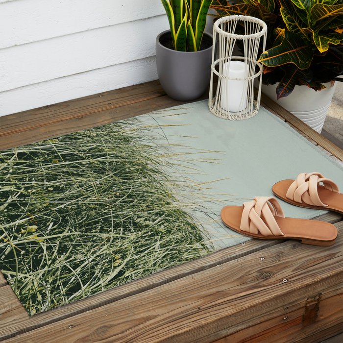 Beach Day aqua mint green beach decor Outdoor Rug Gallery Image 2