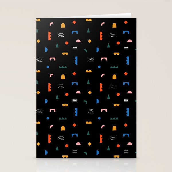 Colorful Abstract Geometric Shape Art Pattern Stationery Card