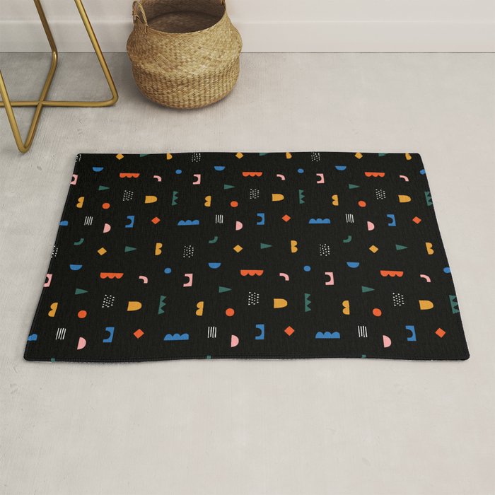 Colorful abstract geometric shape art pattern Rug Gallery Image 1