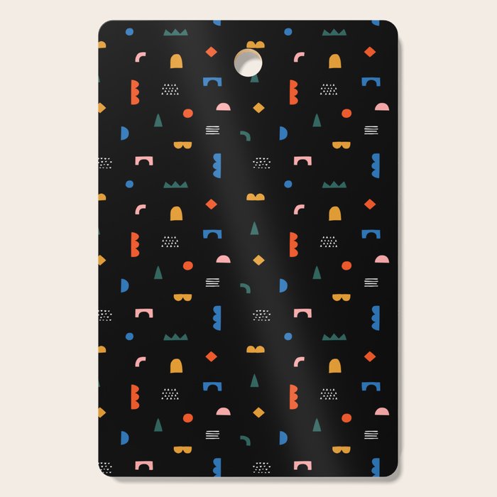Colorful abstract geometric shape art pattern Cutting Board Gallery Image 1
